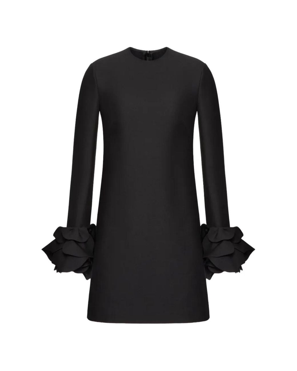 Valentino Garavani Black Crepe Couture Embroidered Mini Dress