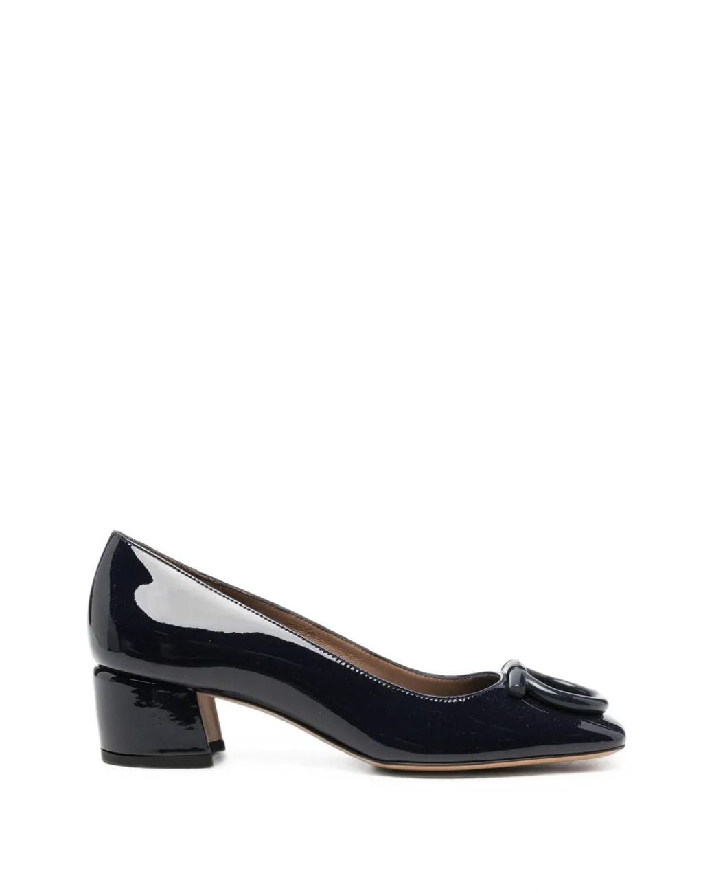 Ferragamo Blue Mara Leather Pumps