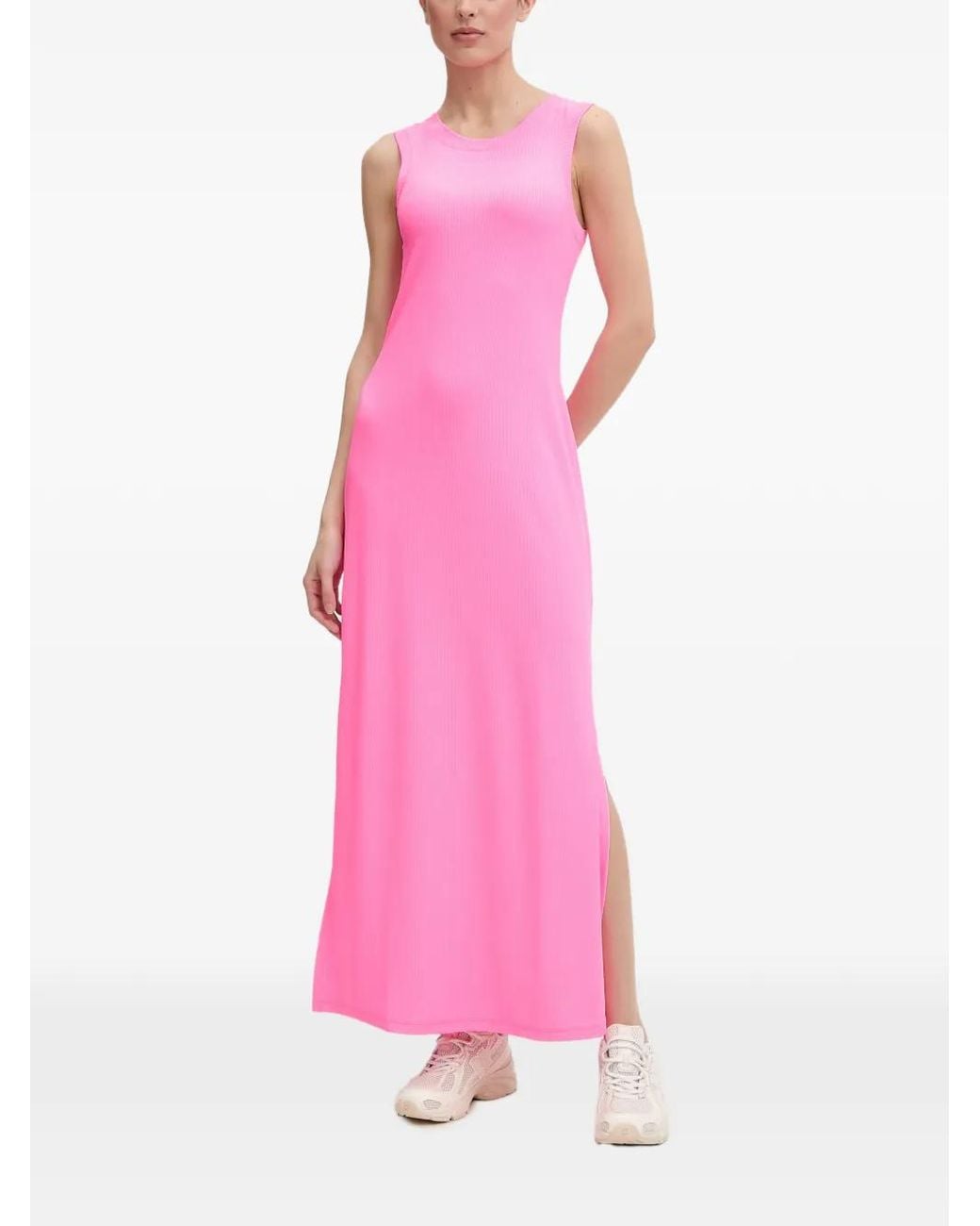 Bogner Fire + Ice Pink Robe Longue Eleen Côtelée, Sans Manches Et Ajustée