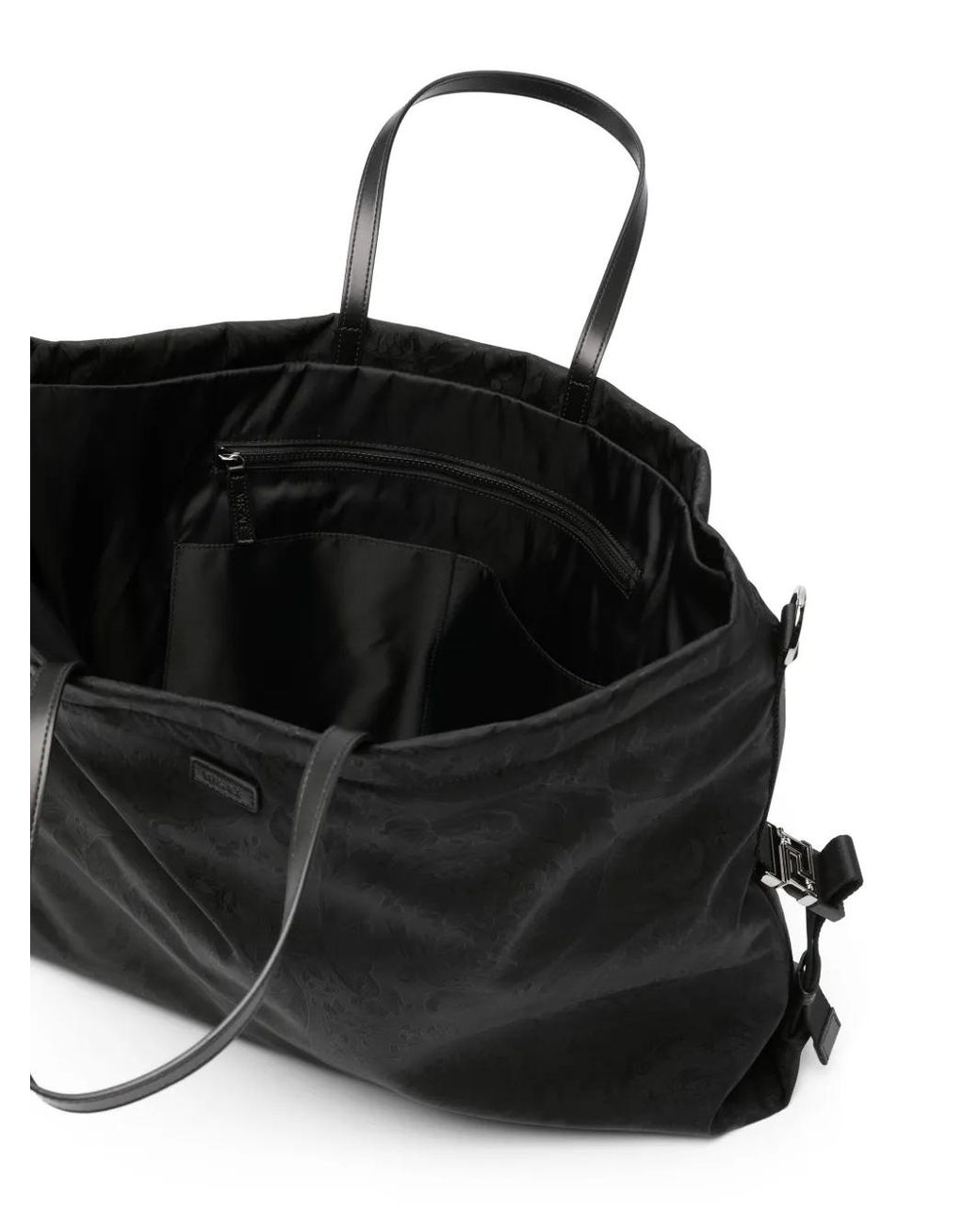 Borsa Tote Neo Nylon Jacquard di Versace in Black da Uomo