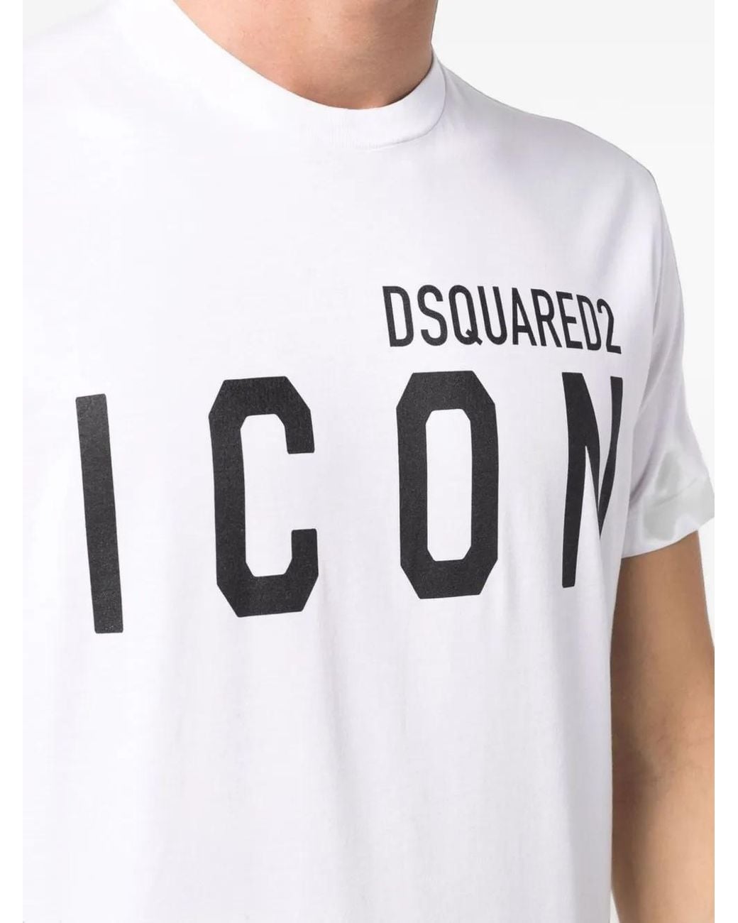 DSquared² White Icon Logo-Print T-Shirt for men