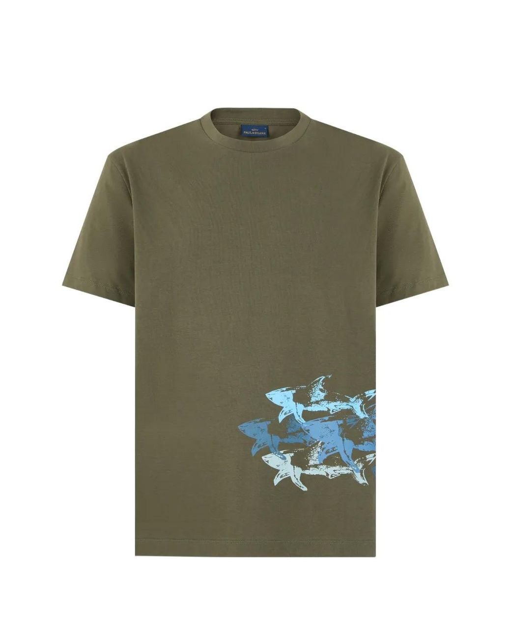 Paul & Shark Green Graphic-Print T-Shirt for men