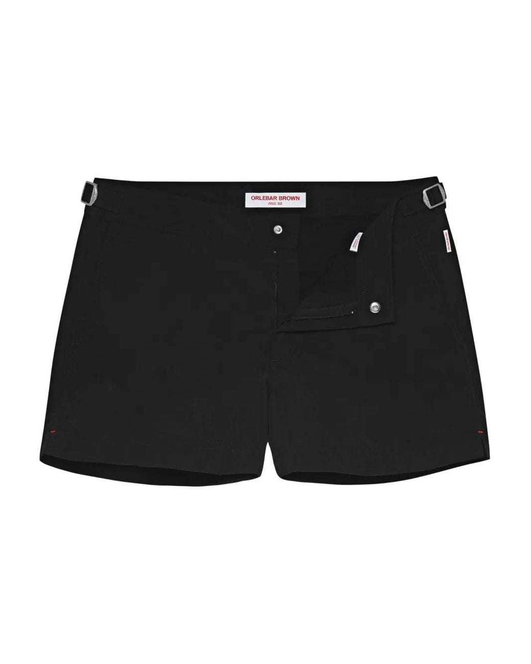 Orlebar Brown Black Springer Buckle-Detail Swim Shorts for men