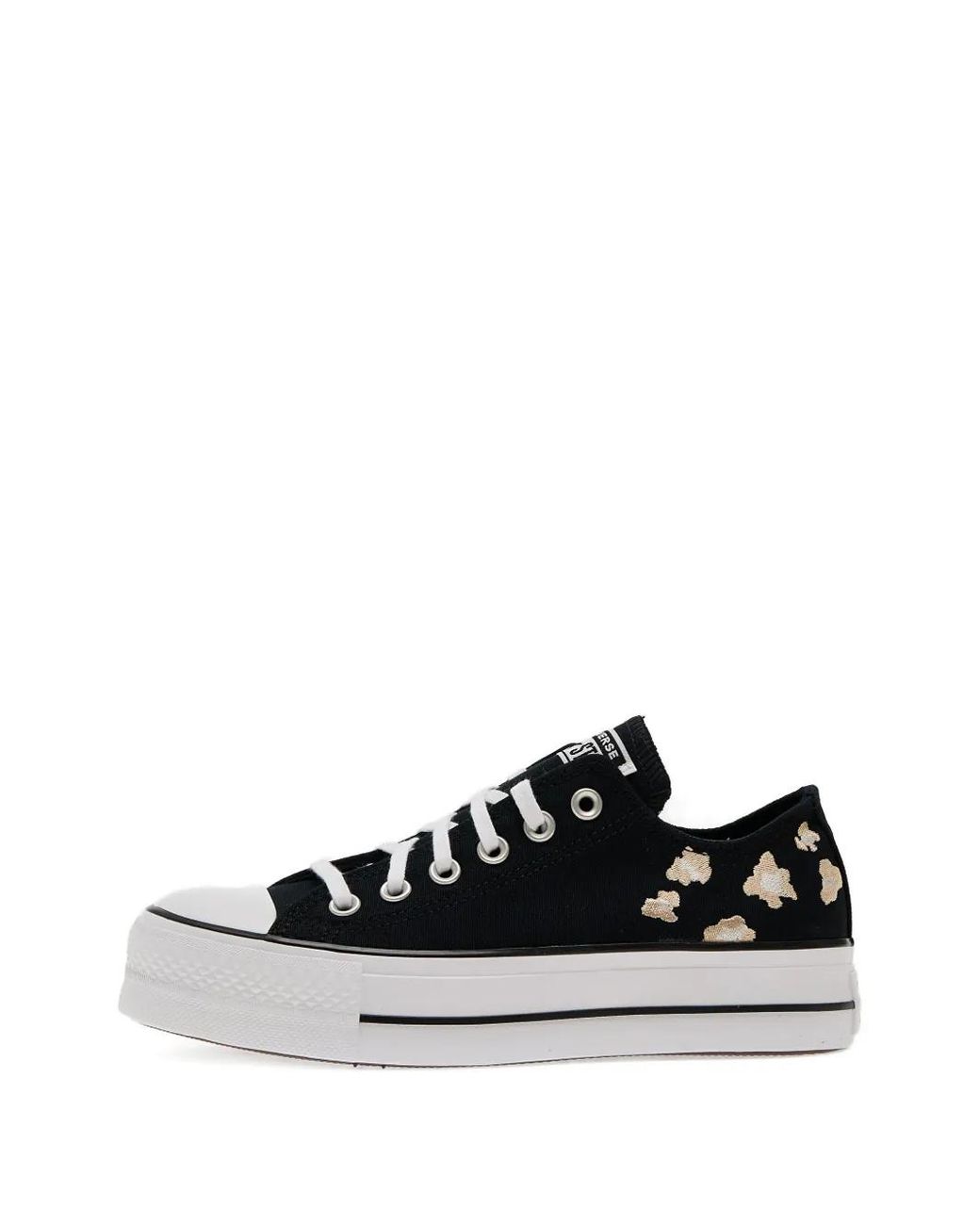 Converse Black Chuck Taylor Leopard-Print Platform Sneakers