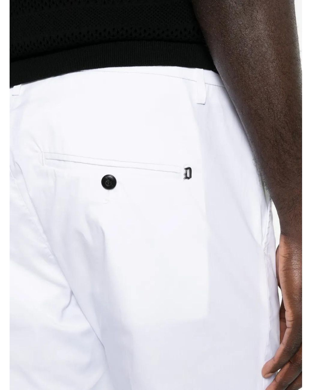 Dondup White Front-Pocket Trousers for men
