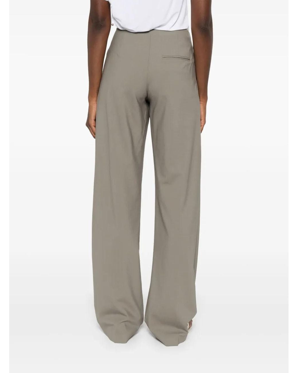 Christopher Esber Gray Pleated-Front Trousers