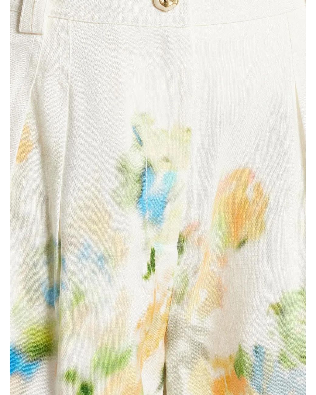 Aje. White Linen-Blend Shorts