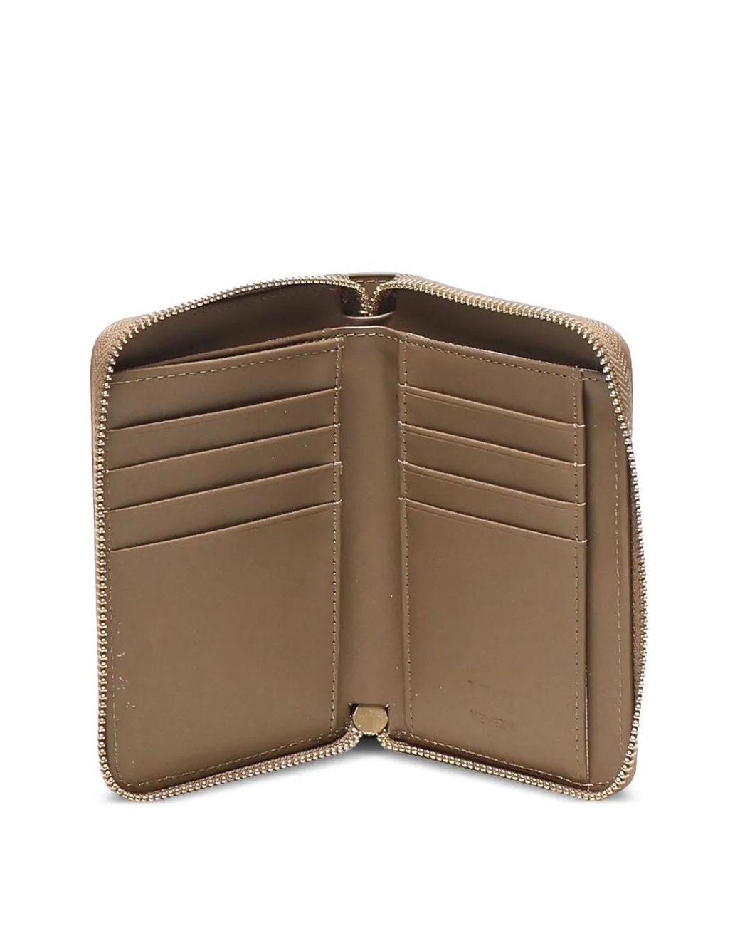 V73 Natural Zip-Around Logo Wallet