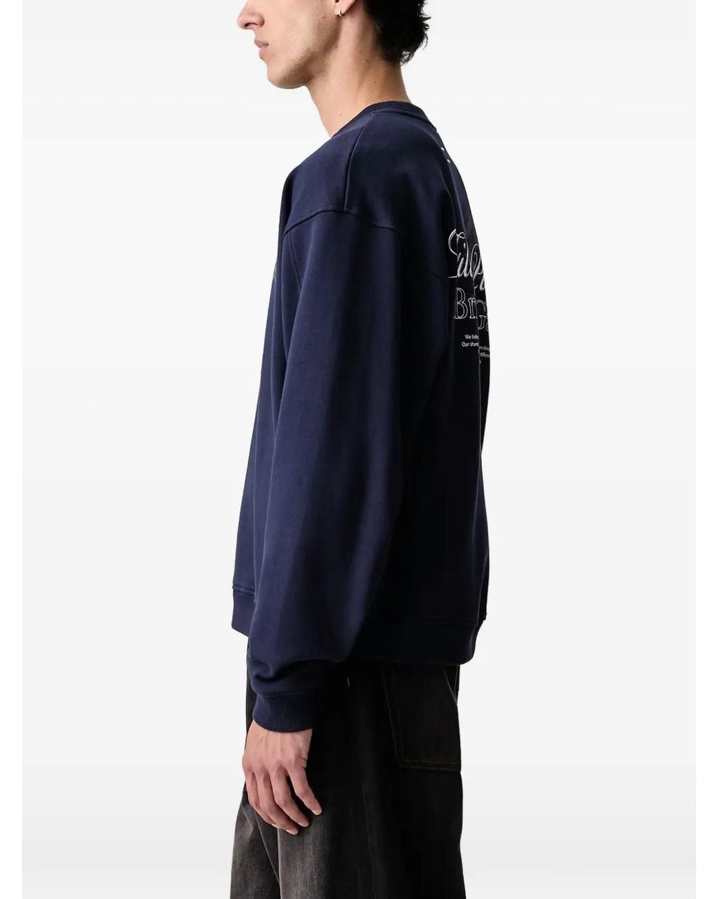 Filling Pieces Blue Brisdge The Gap Logo-Print Sweatshirt for men