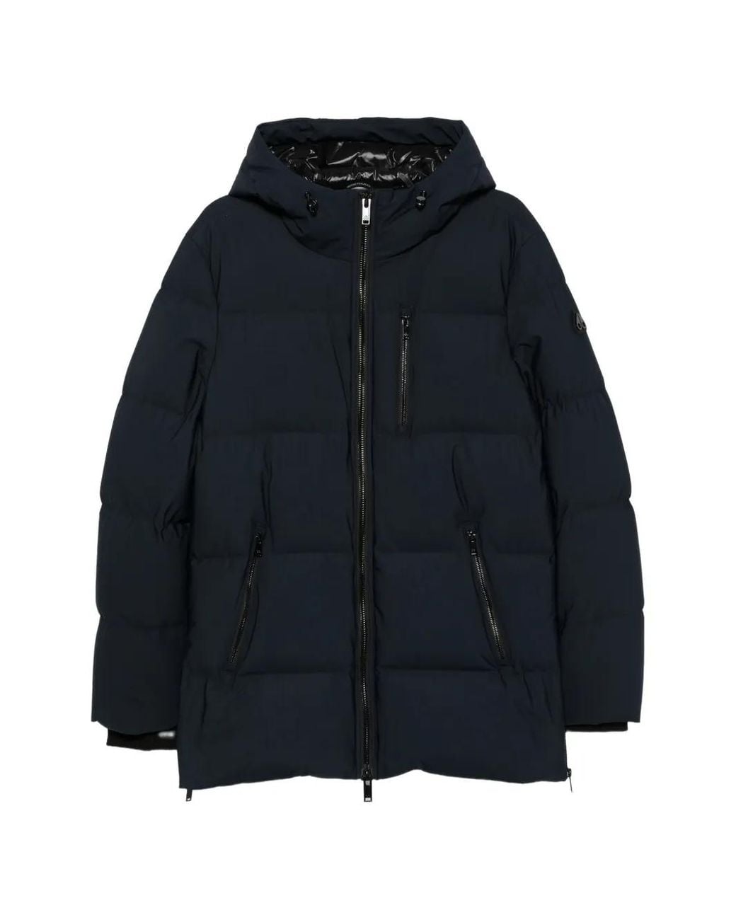 Moose Knuckles Blue Soho 3Q Quilted Hooded Coat for men