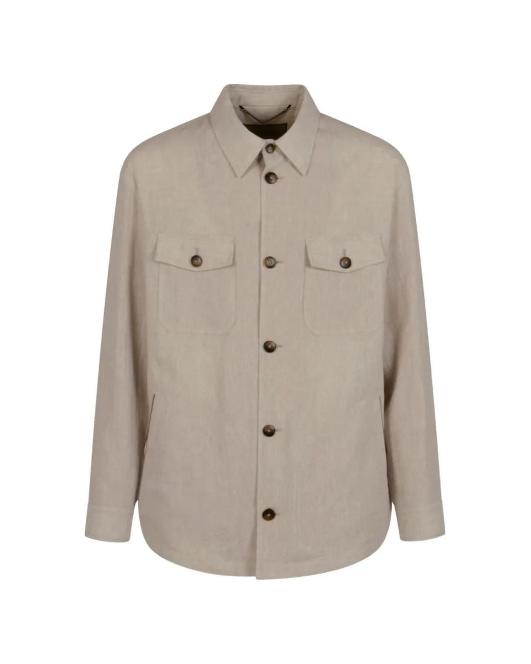 Canali Natural Buttoned Flap-Pocket Jacket for men