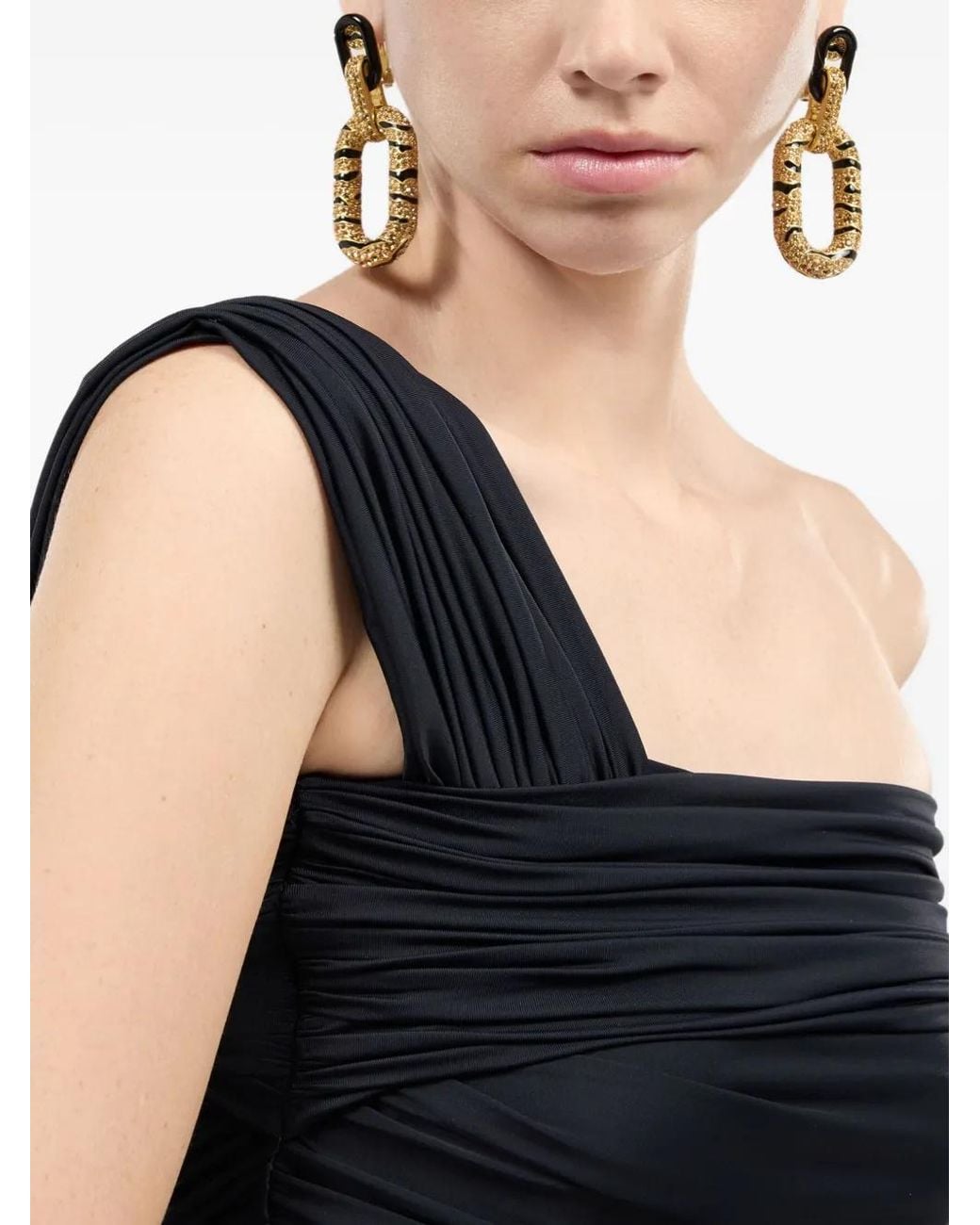 Roberto Cavalli Blue One-Shoulder Mini Dress