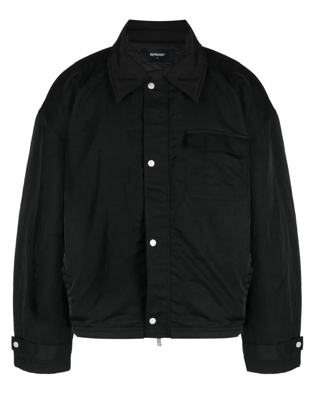 Represent Black Long-Sleeve Shirt Jacket for men