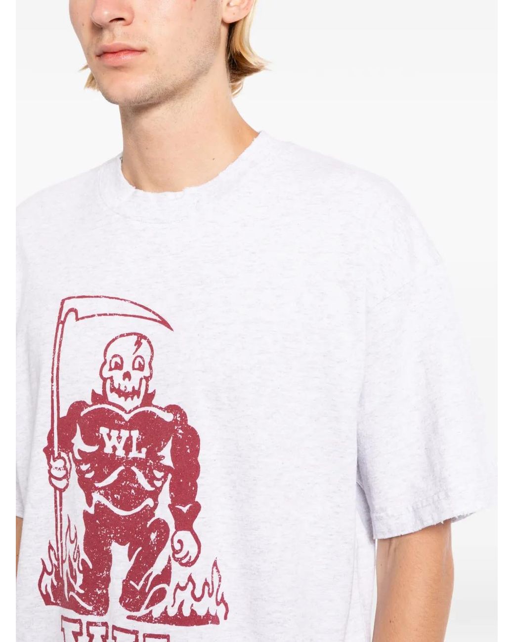 Warren Lotas White Graphic-Print T-Shirt for men