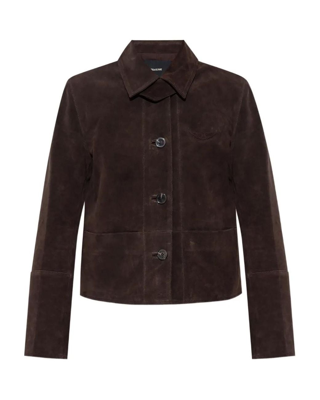 Zadig & Voltaire Brown Lessa Button-Up Jacket