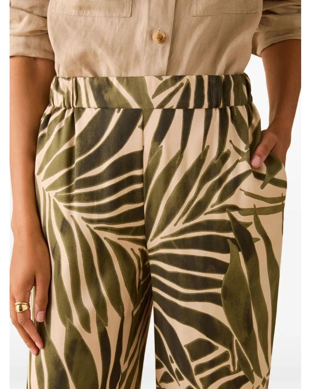 Pennyblack Metallic Pantalon Ample À Imprimé Végétal