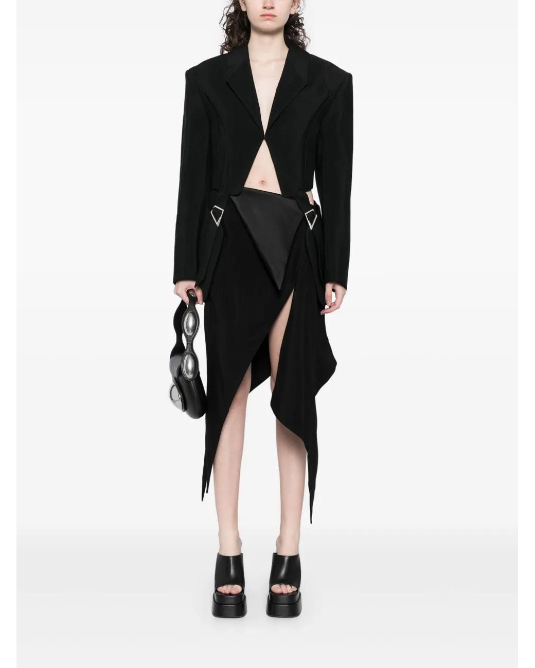 Mugler Black Buckled Tailored Blazer