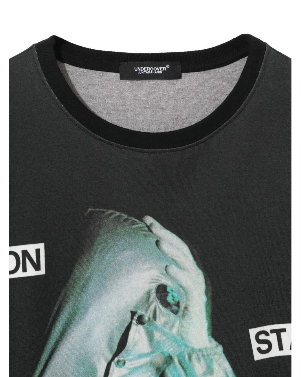 Undercover Black Graphic-Print Cotton T-Shirt for men