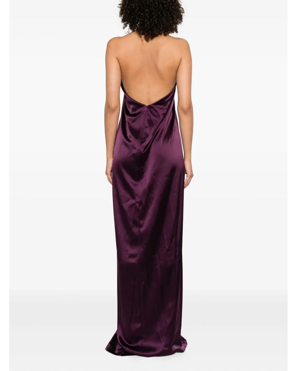 Stephane Rolland Purple Ring-Neck Maxi Dress