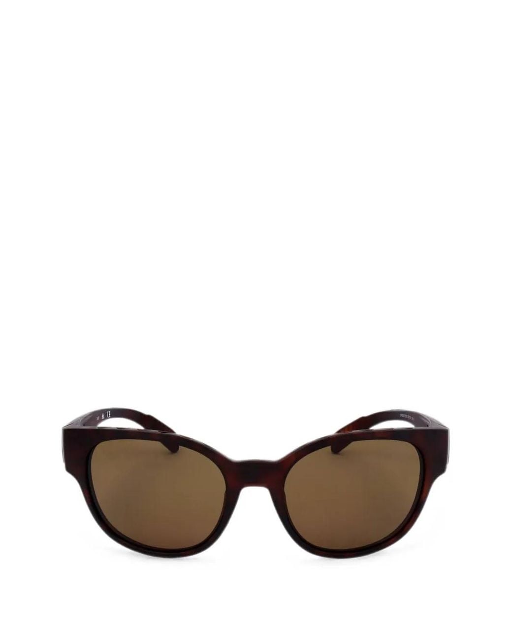 Adidas Brown Tortoiseshell-Effect Logo-Motif Sunglasses