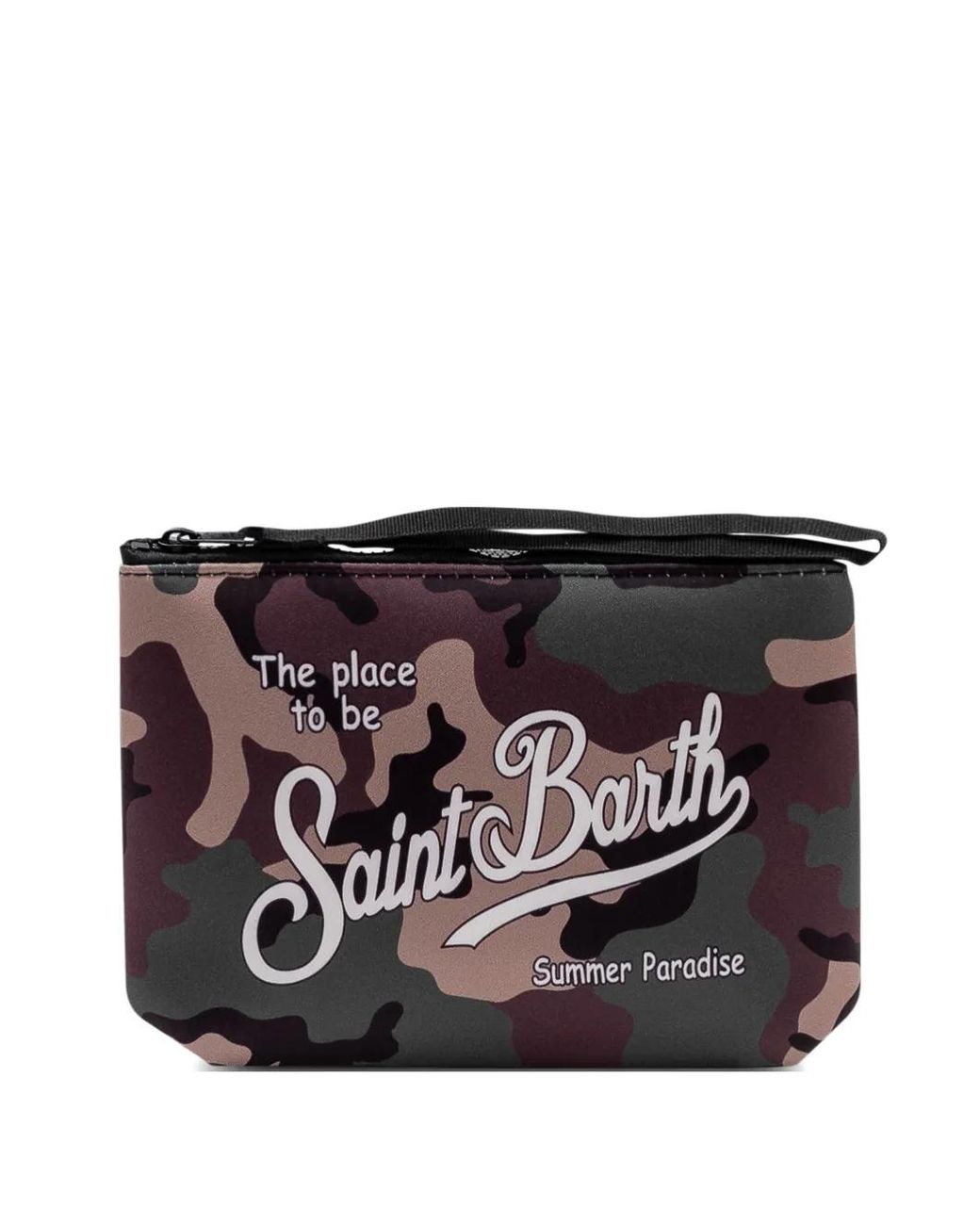 Mc2 Saint Barth Black Aline Camouflage Zip Clutch Bag for men