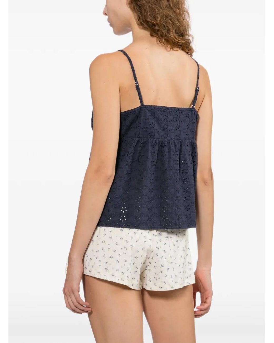 AAPE BY A BATHING AP Blue Broderie-Anglaise Empire-Line Camisole