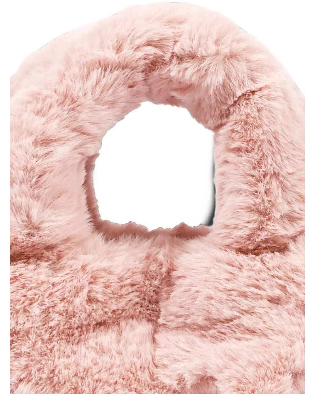 Mc2 Saint Barth Pink Mini Vanity Faux-Fur Logo-Embroidered Tote Bag