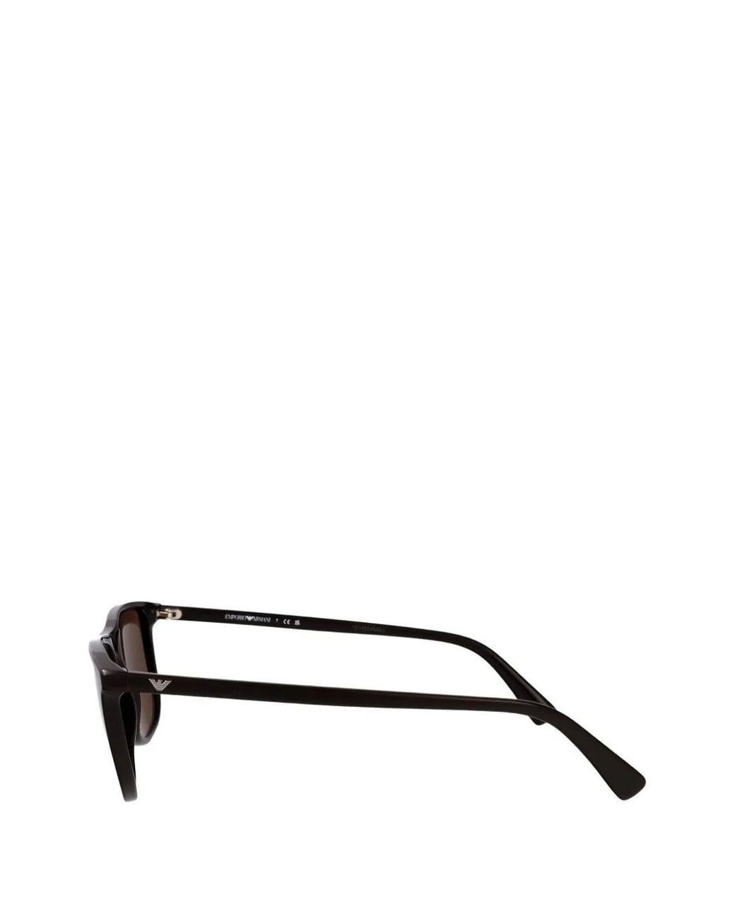 Emporio Armani Gray Rectangle-Frame Sunglasses for men