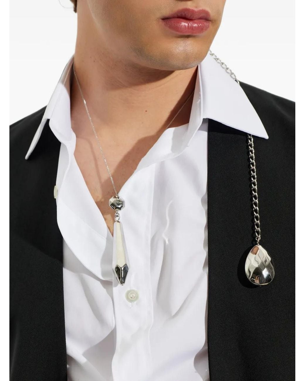 Maison Margiela White Collier À Pendentif