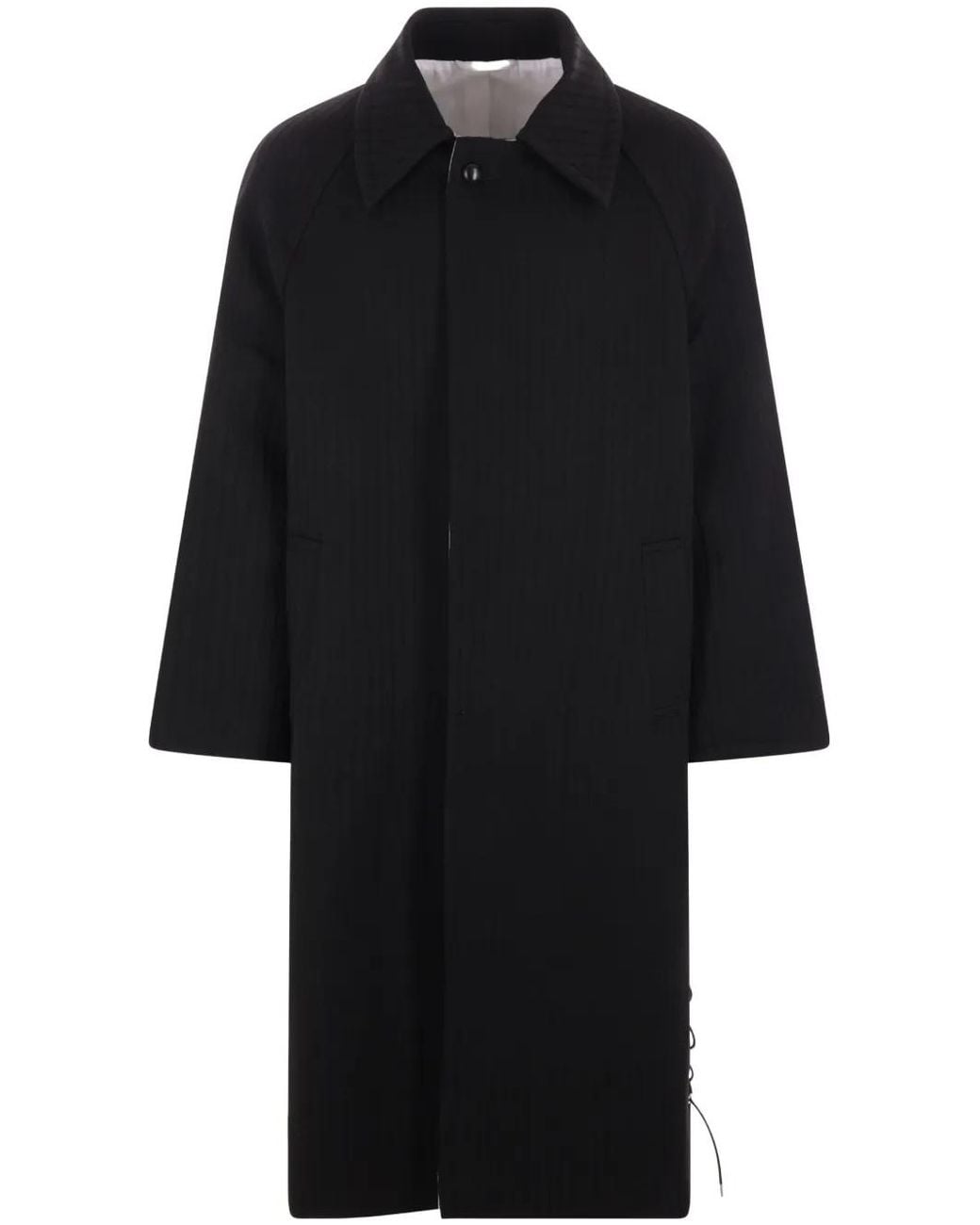 NAMACHEKO Black Wool Single-Breasted Coat for men