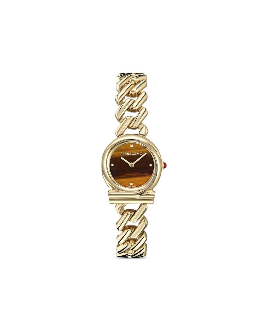 Ferragamo Metallic Gancini Twisted 28Mm Watch