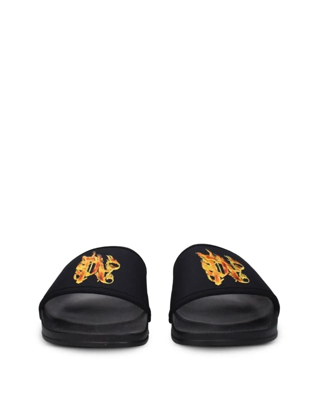 Palm Angels White Embroidered-Logo Slides for men