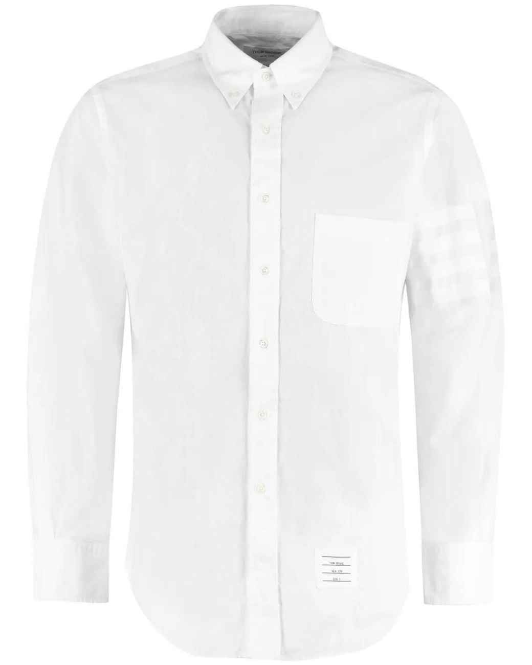 Camicia Oxford Con Dettaglio A 4 Righe di Thom Browne in White da Uomo
