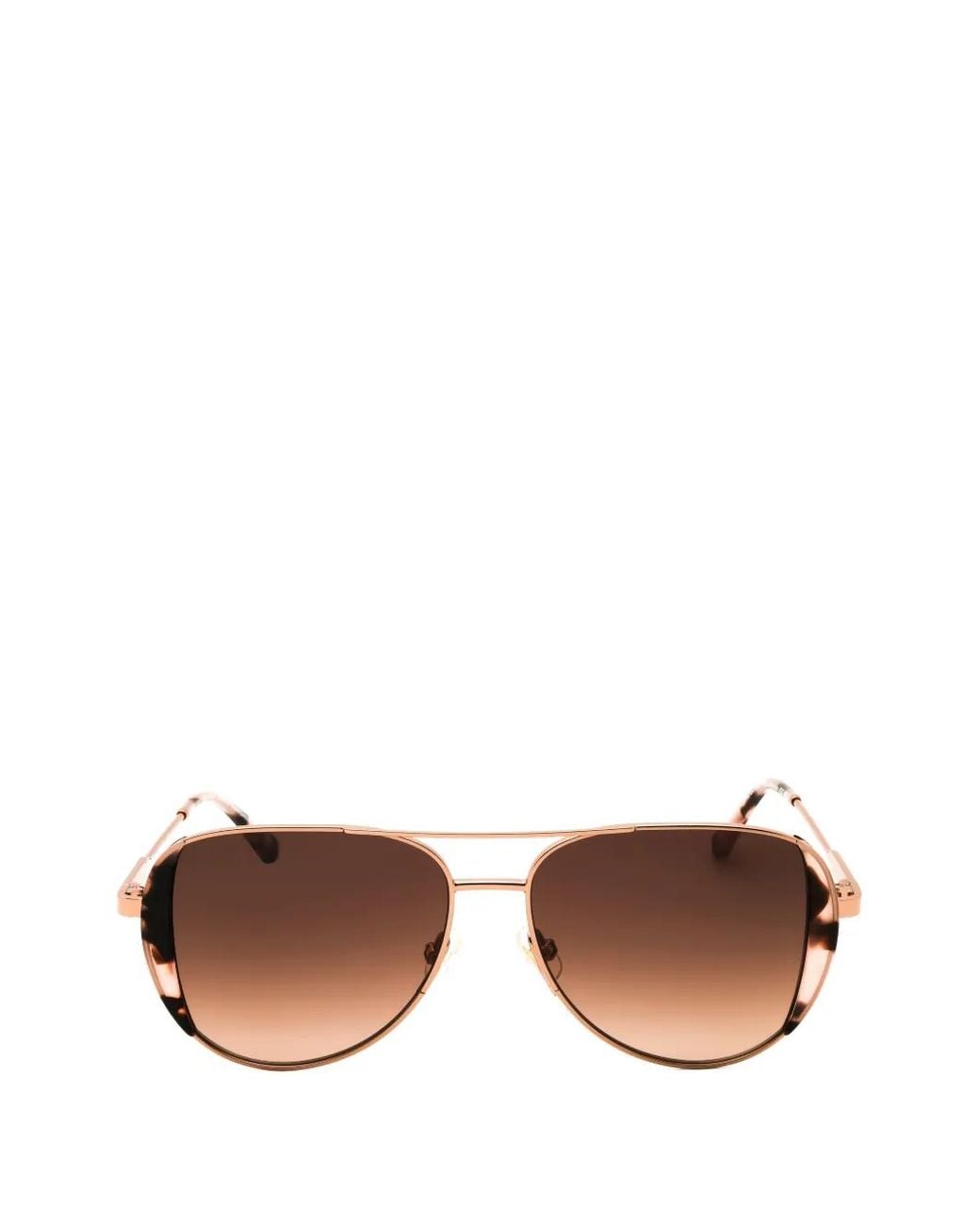 Kate Spade Metallic Tortoiseshell-Effect Pilot-Frame Sunglasses