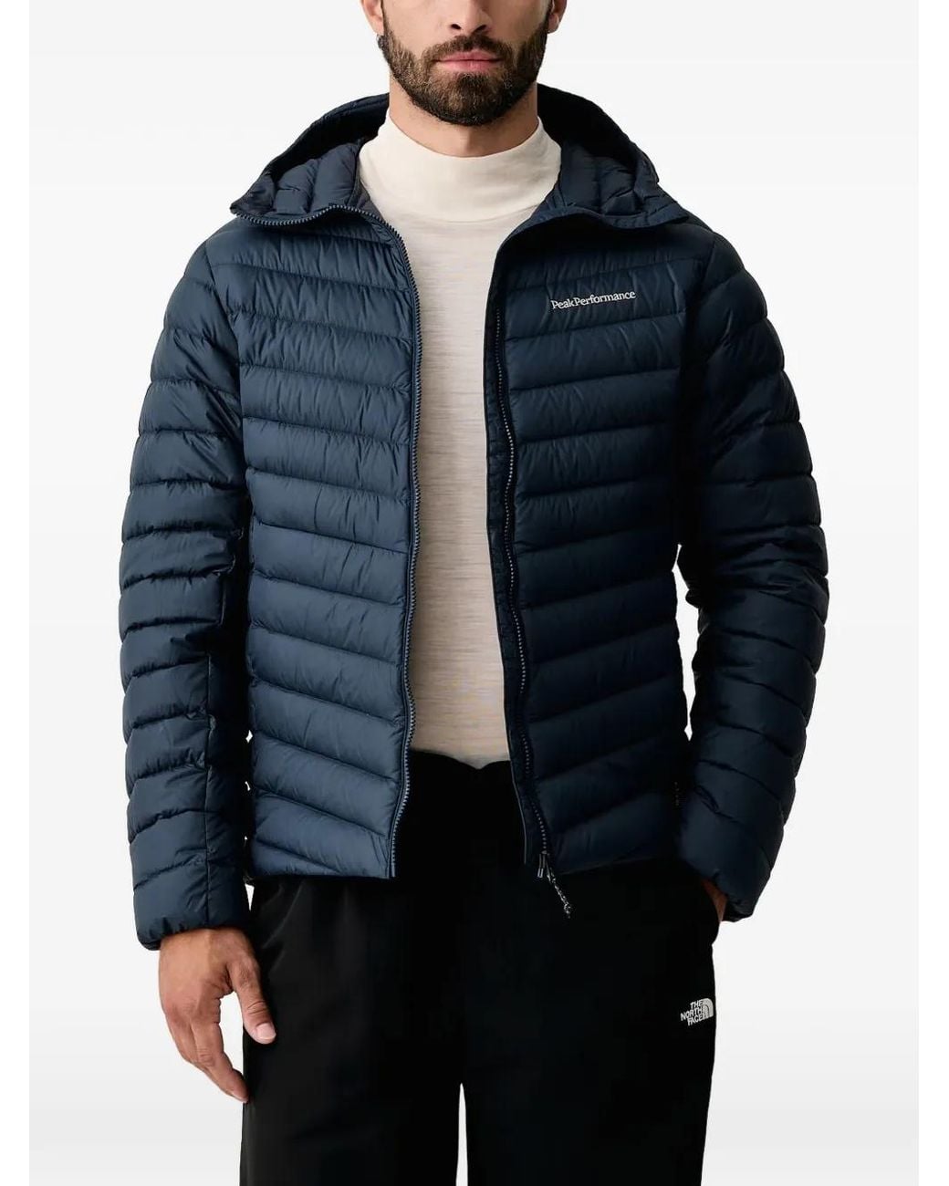 Peak Performance Blue Frost Hooded Quilted Jacket for men