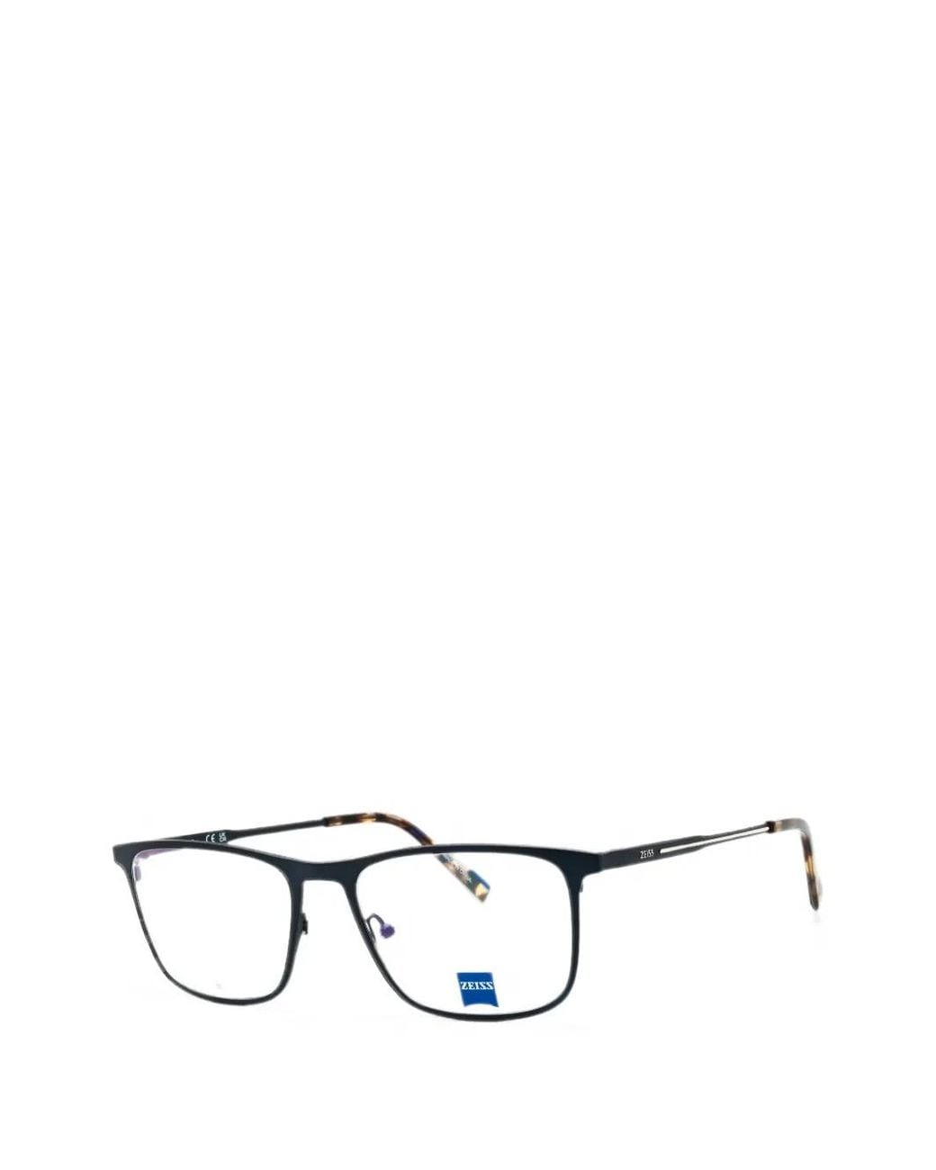 Zeiss Black Rectangle-Frame Glasses for men
