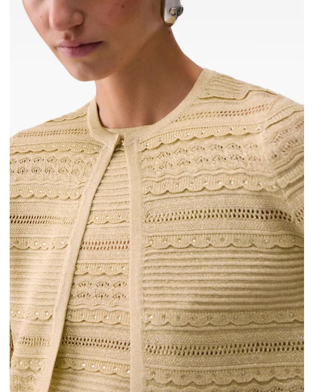 Liu Jo Natural Openwork Cardigan
