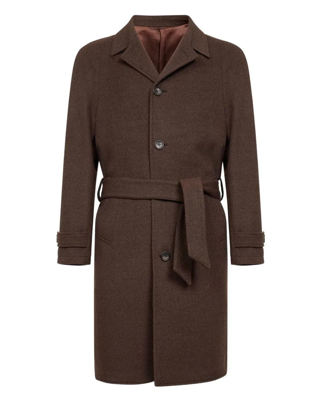 D4.0 Brown Belted Coat for men