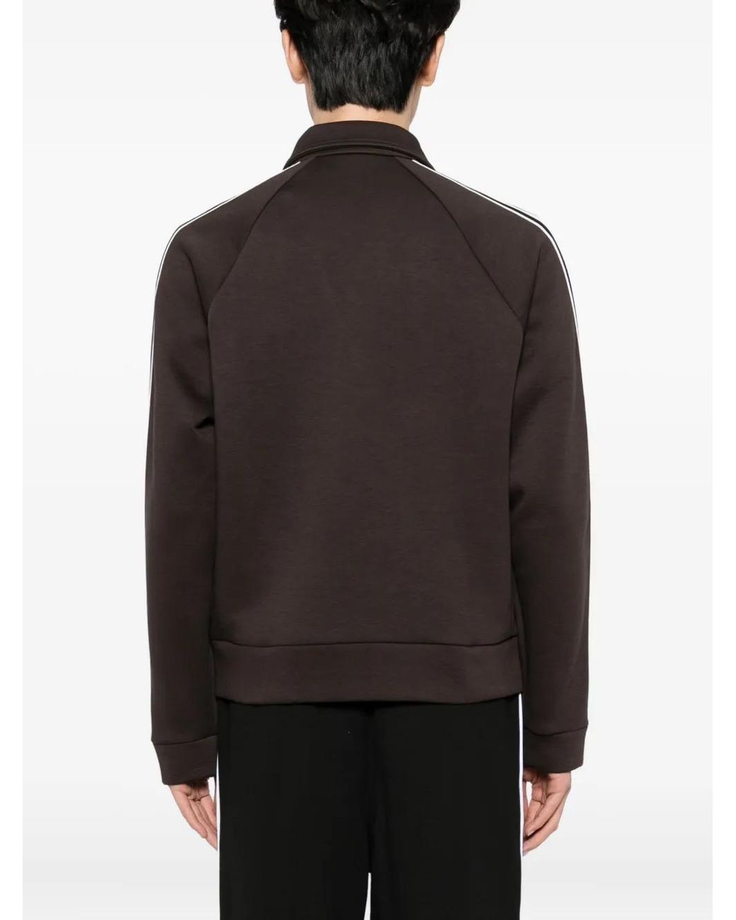 Lacoste Brown Stripe Zip Shirt for men