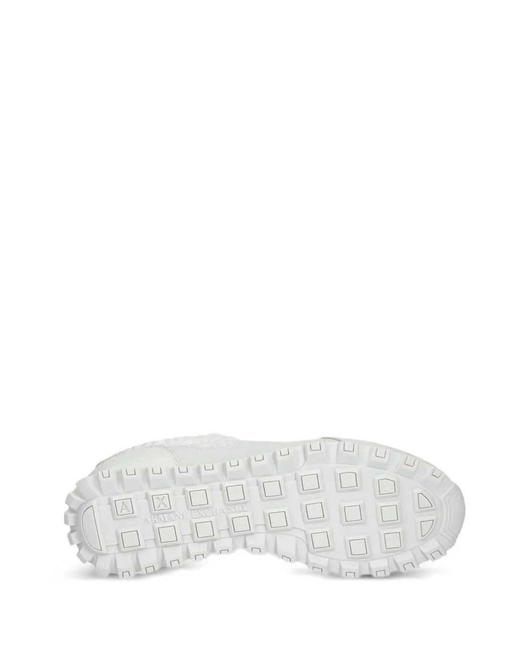 ARMANI EXCHANGE White Monogram-Patterned Lace-Up Sneakers