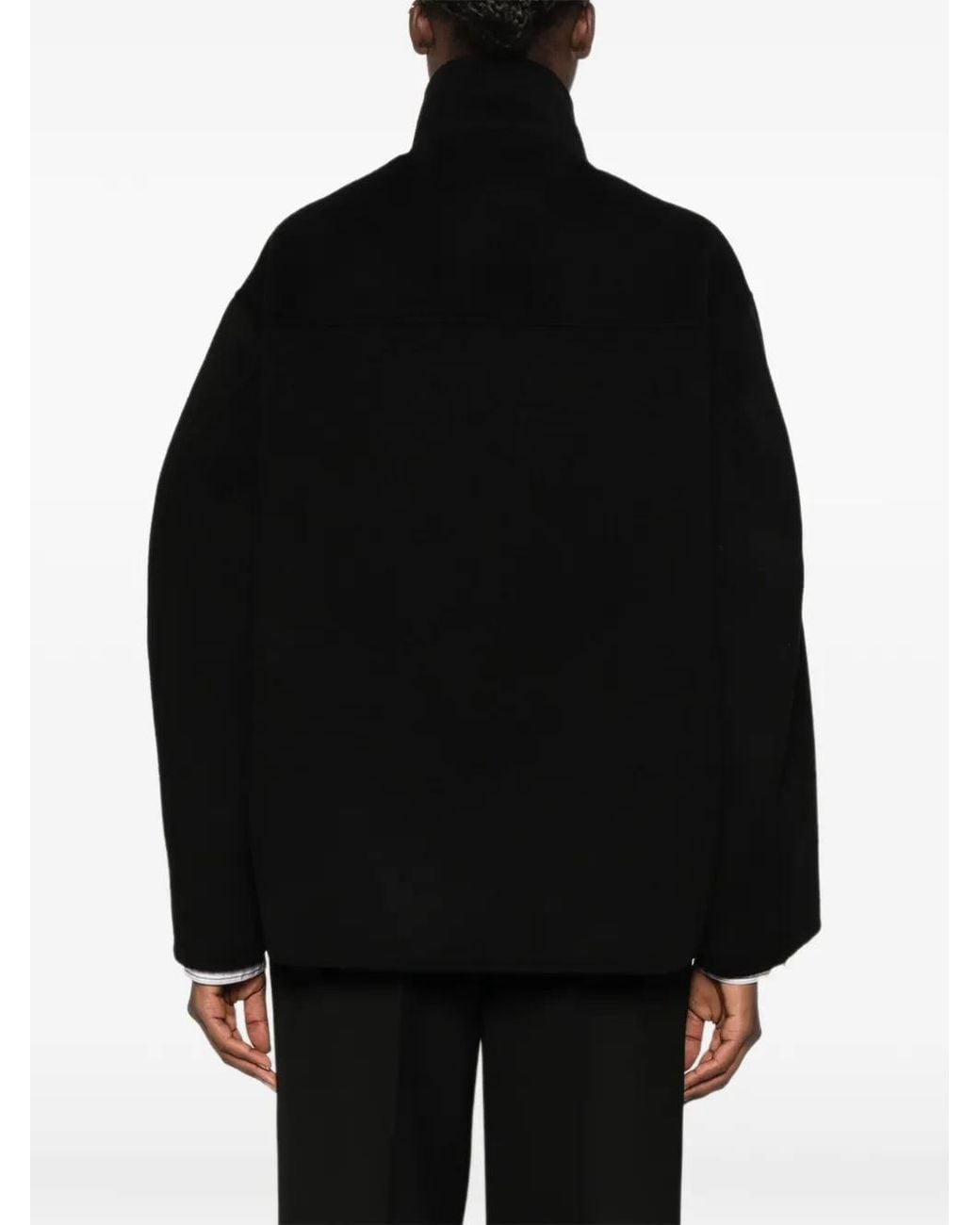 Rohe Black Double-Breasted High-Neck Jacket