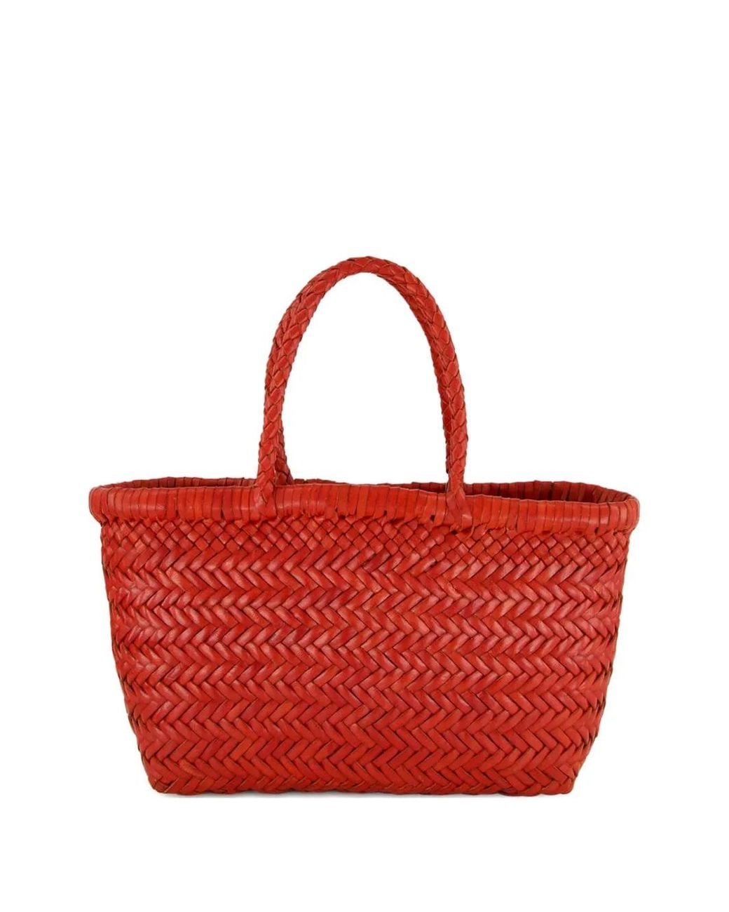 Dragon Diffusion Red Mini Flat Gora Woven Tote Bag