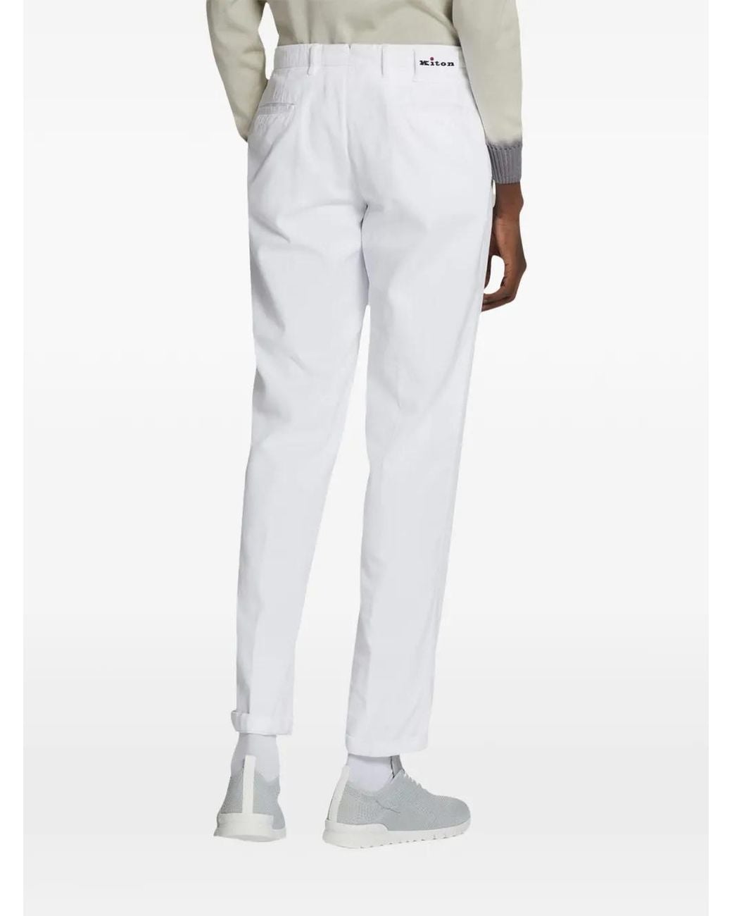 Kiton Gray Slim-Fit Belt-Loop Trousers for men