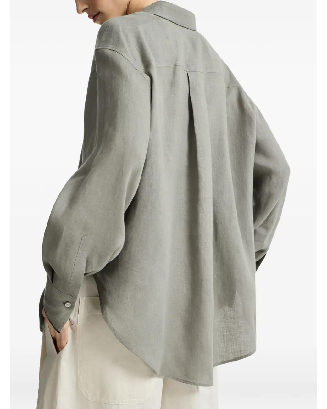 Brunello Cucinelli Gray Linen Shirt