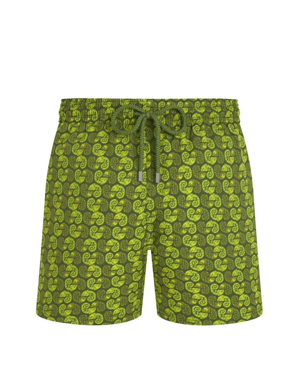 Vilebrequin Green Chameleon-Print Swim Shorts for men