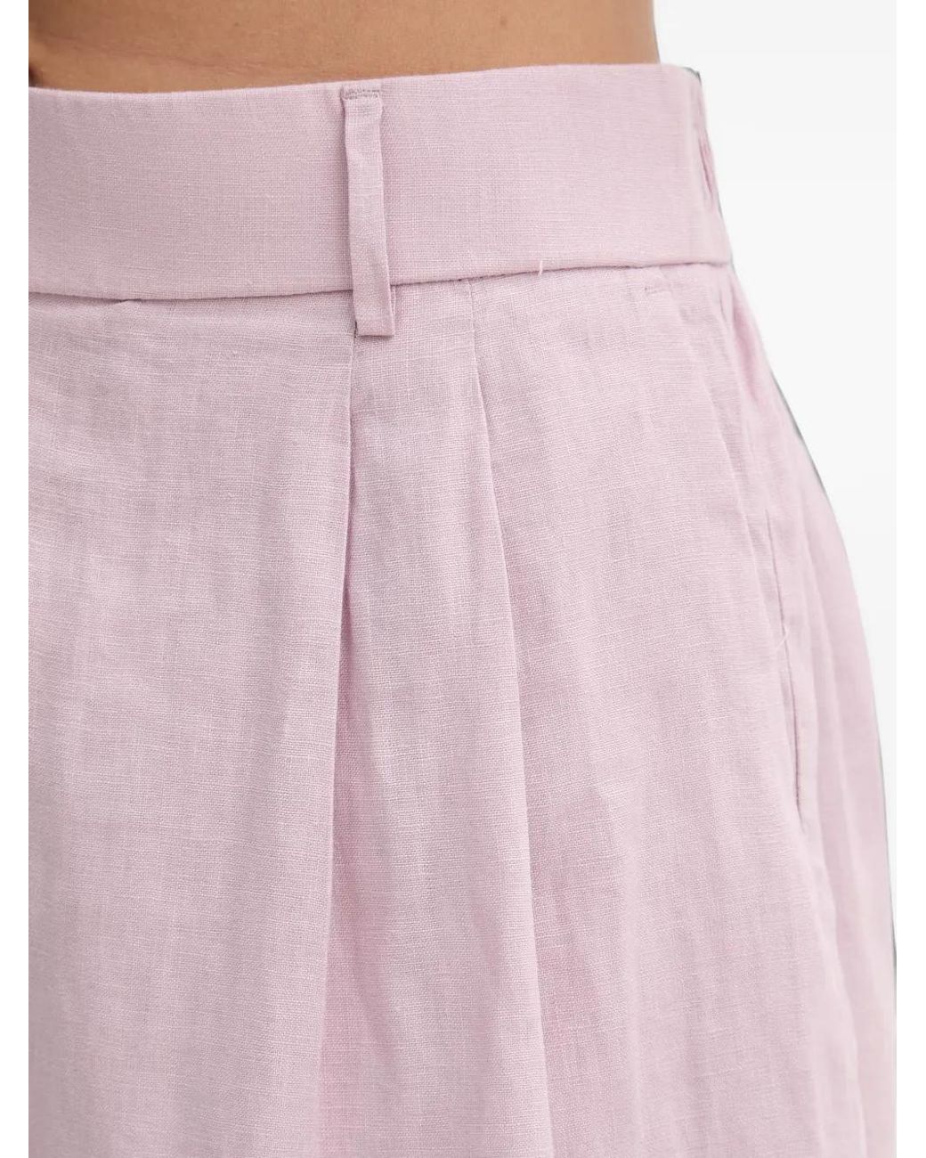 Benetton Pink Pleated Elasticated-Waist Shorts