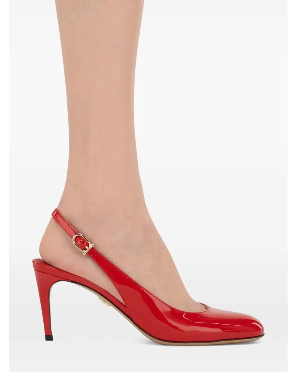 Pumps Con Cinturino Posteriore 70Mm di Ferragamo in Red