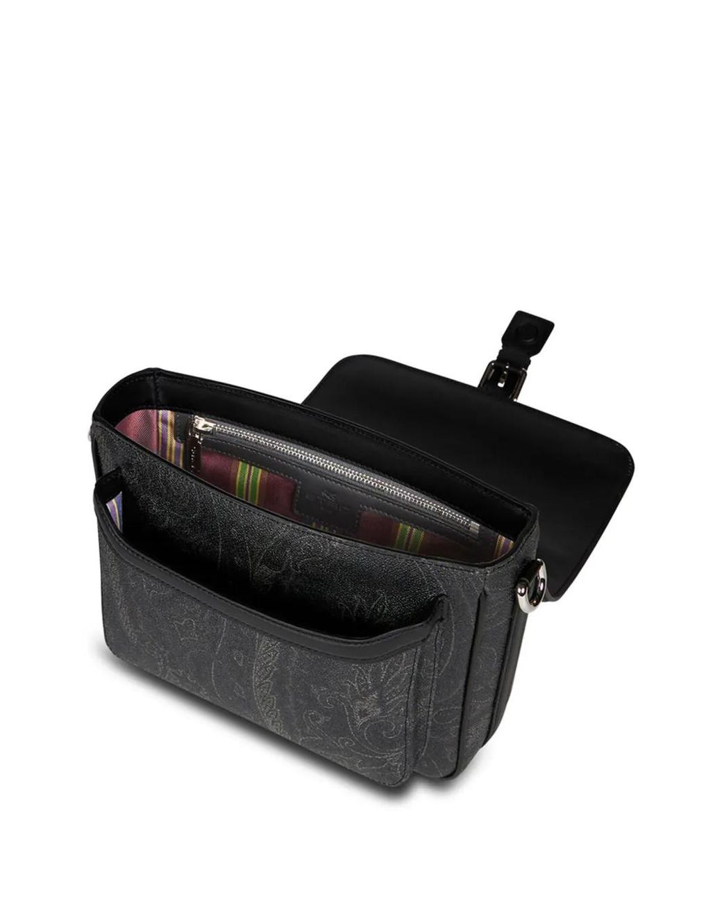 Etro Black Small Essential Paisley-Print Messenger Bag for men