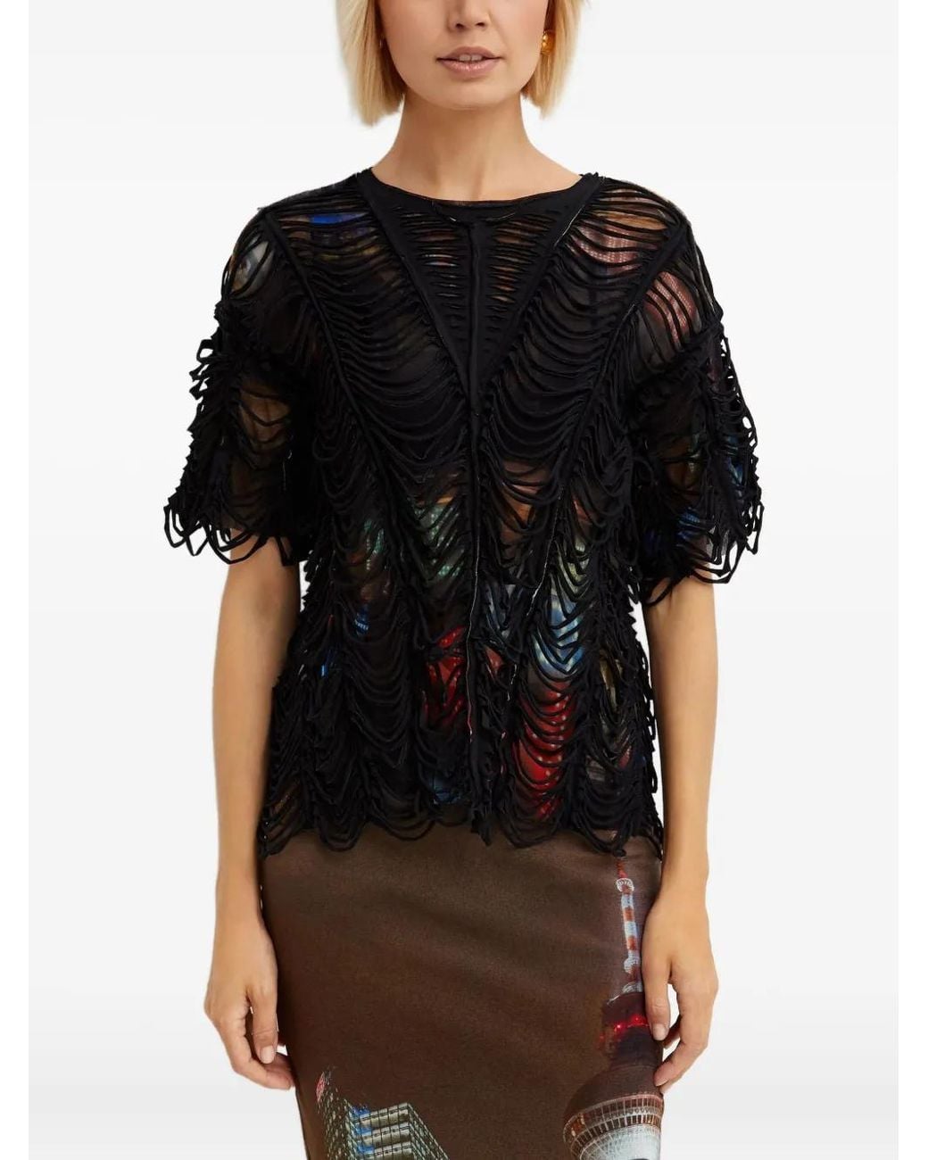 Jean Paul Gaultier Black Double-Layered T-Shirt