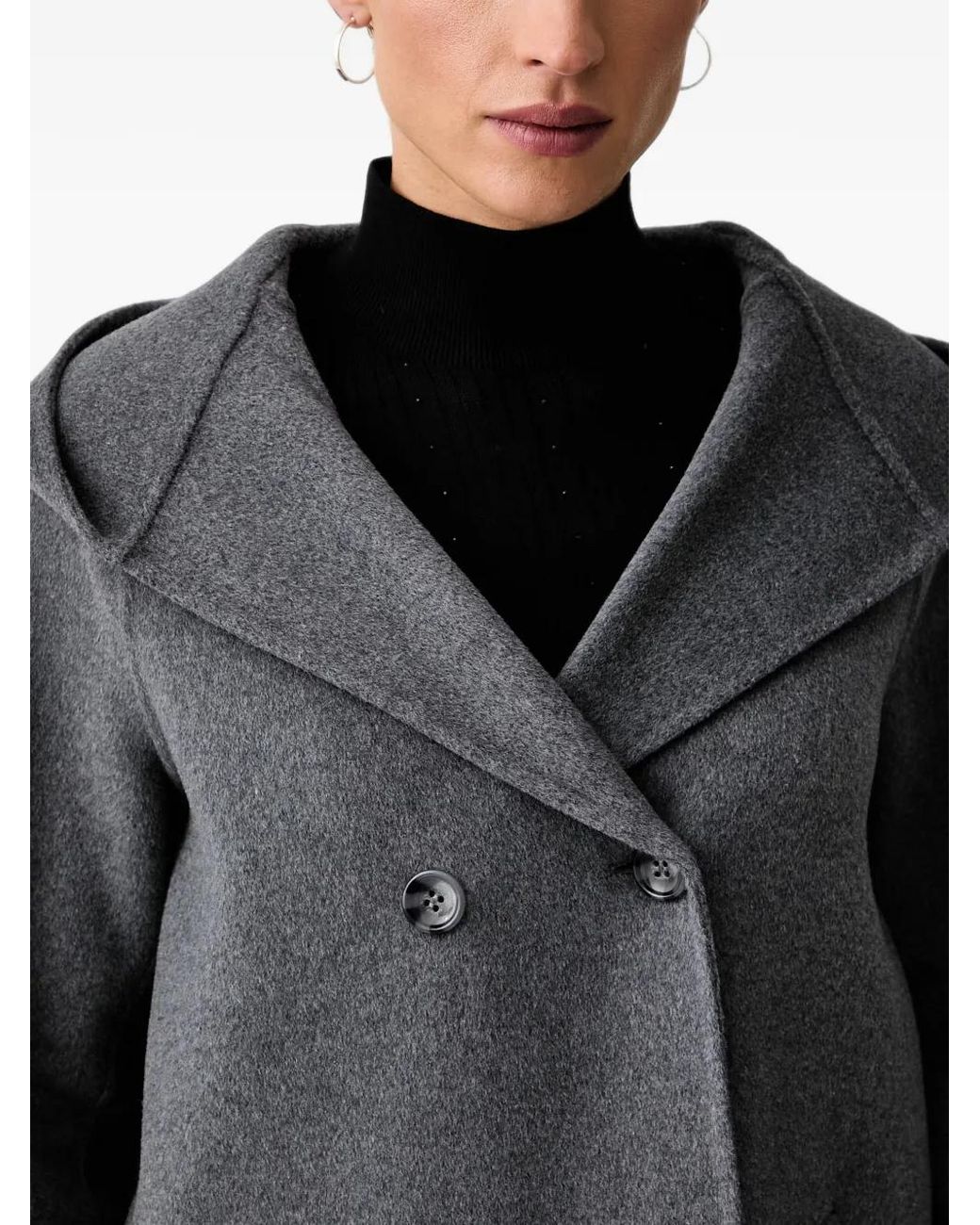 Silvian Heach Black Manteau Croisé À Capuche